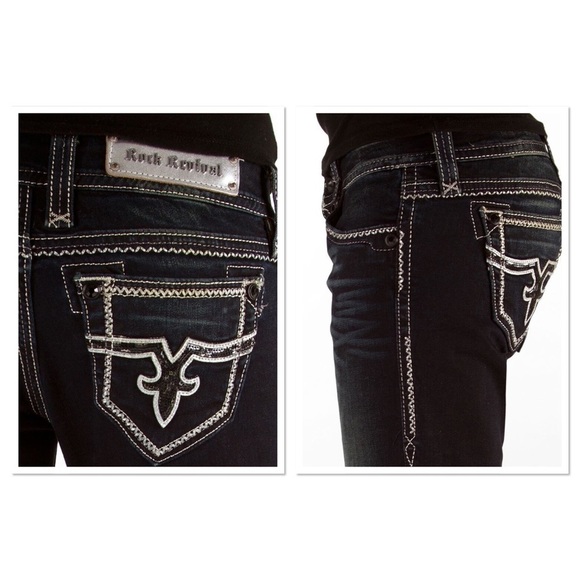 Rock Revival Jacklyn Easy Boot Stretch Jean sequin - Picture 2 of 13